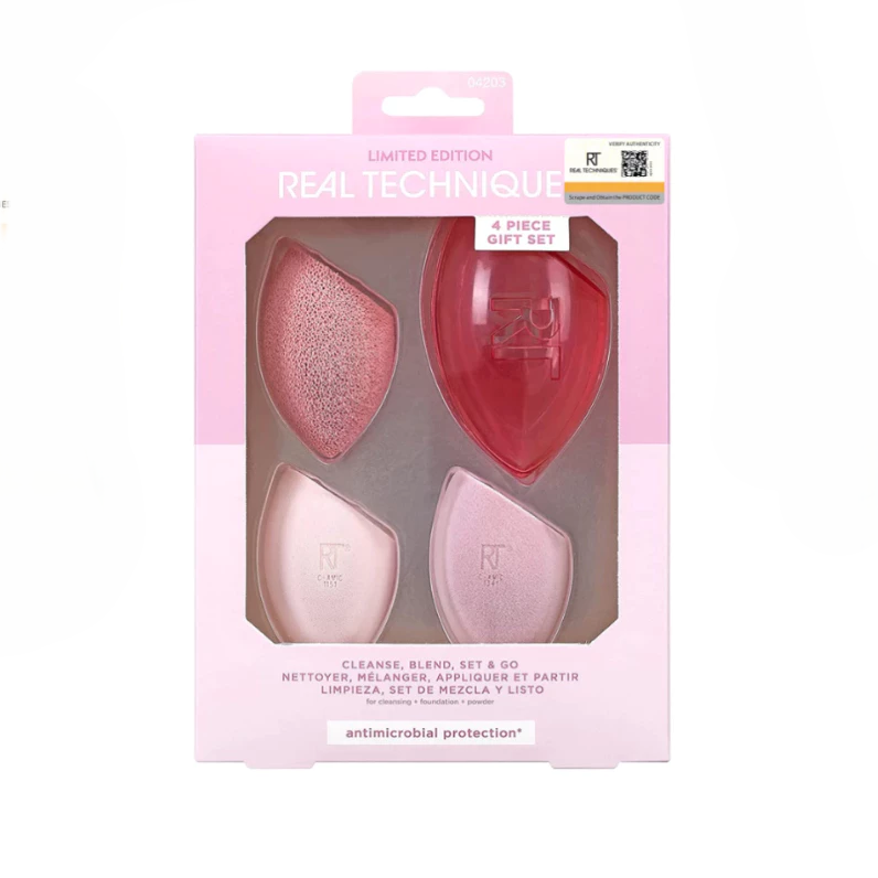 Set 3 mút và hộp bảo vệ RT Real Techniques Cleanse Blend Set And Go mã loại 04203